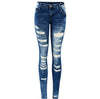 Low Waist Stretch Ripped Legs Skinny Washed Denim