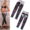 Seamless Imitated Floral Legging Pencil Pants