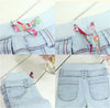 Elastic Solid Blue Jeans Pants Fashion Baby Girls Kids