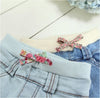 Elastic Solid Blue Jeans Pants Fashion Baby Girls Kids