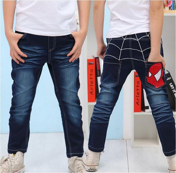 Handsome Boy Spiderman Cartoon Jeans